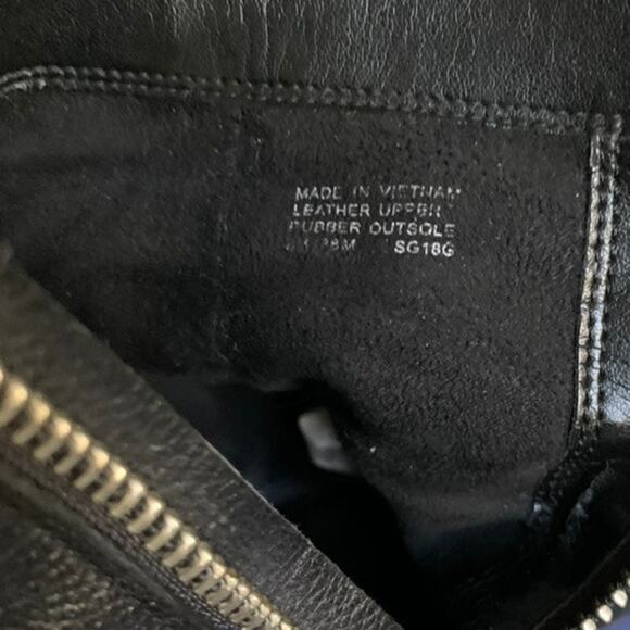 Black Leather Michael Kors Margaret Stacked High Heel Bootie Size 8 - Picture 9 of 10